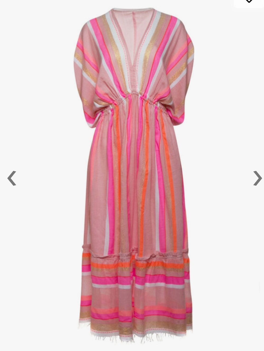 Lem Lem Women's Rose Gold Stripe Jikirti Plunge Maxi Dress X Small